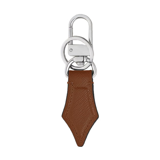 Portachiavi Montblanc pelle sartoriale goffrata marrone MISURA UNICA