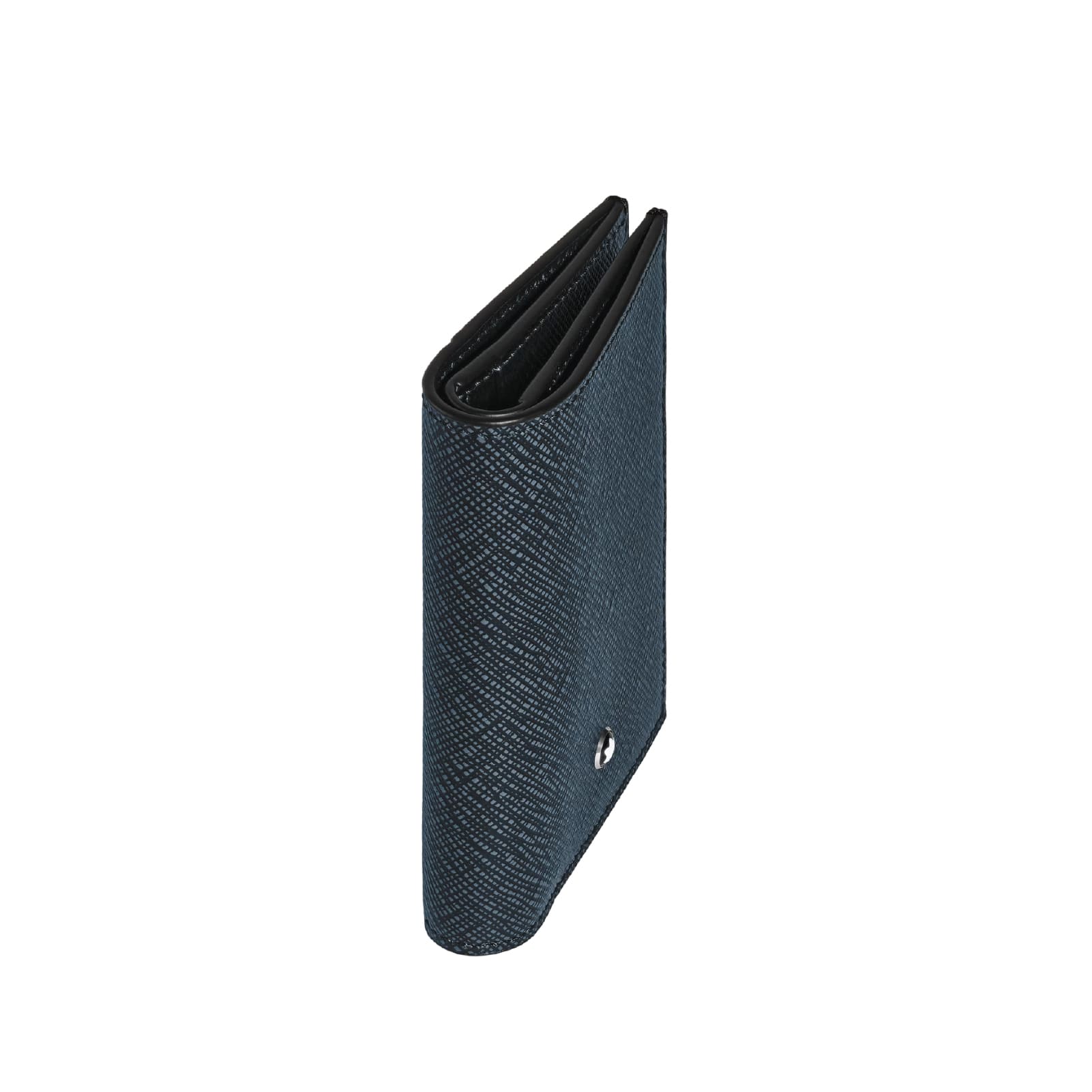 Portafoglio Montblanc pelle sartoriale goffrata blu e nero MISURA UNICA