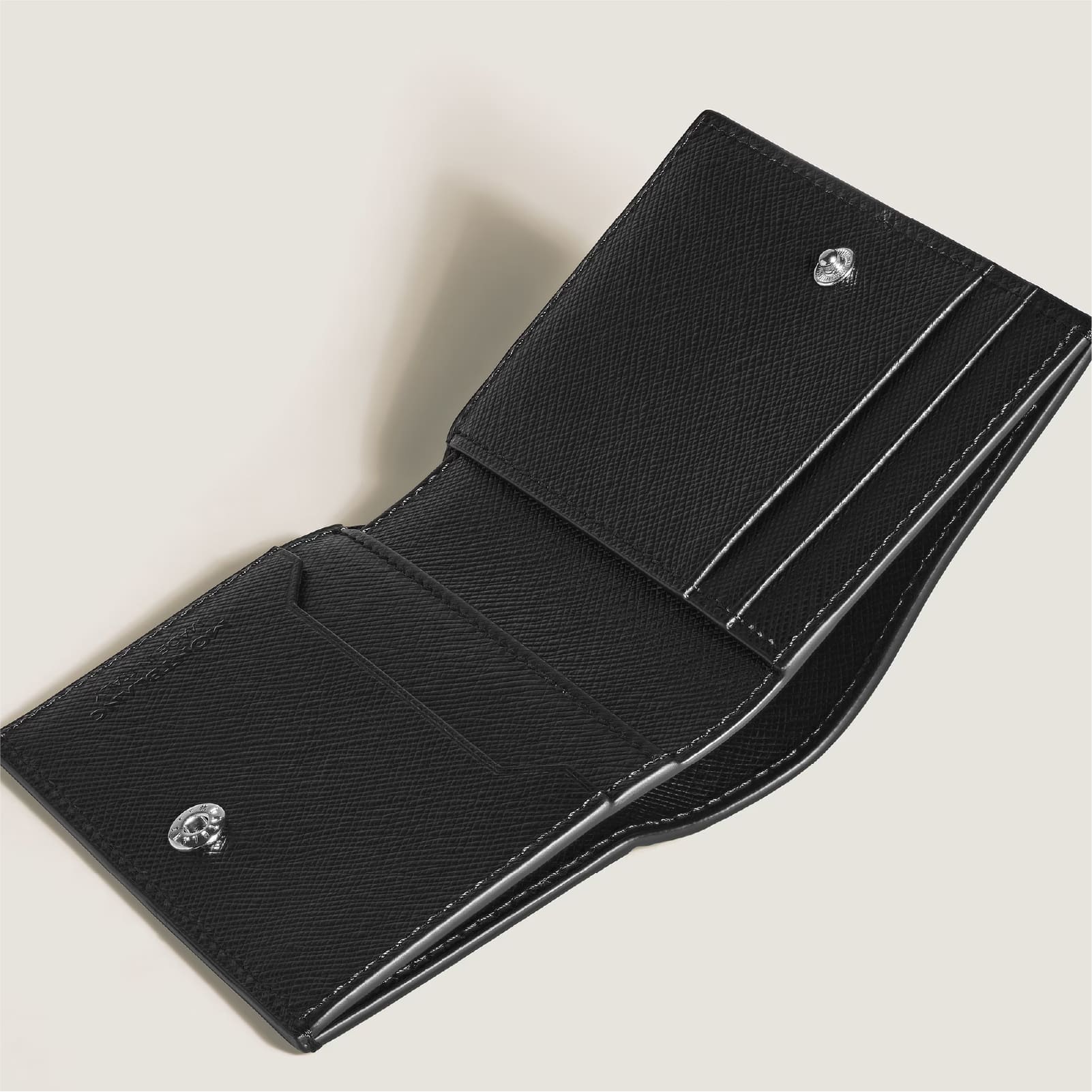Portafoglio Montblanc pelle sartoriale goffrata blu e nero MISURA UNICA