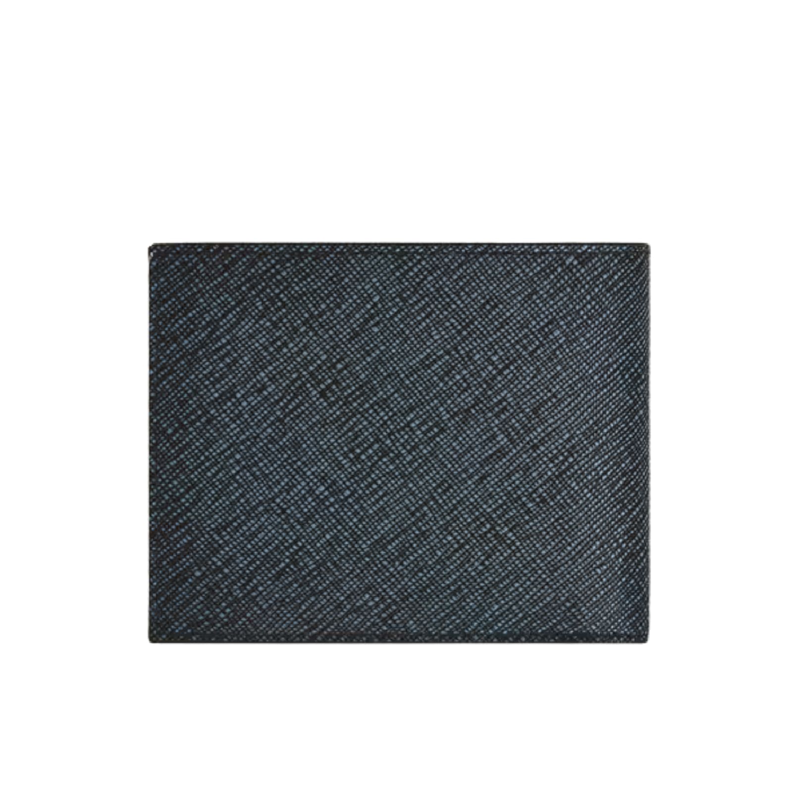 Portafoglio Montblanc pelle sartoriale goffrata blu e nero MISURA UNICA