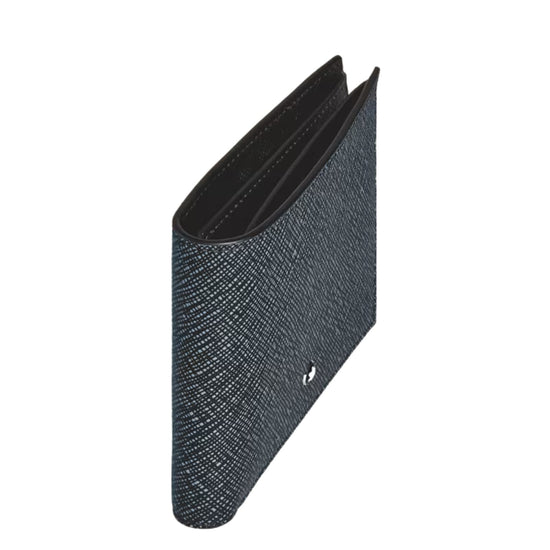 Portafoglio Montblanc pelle sartoriale goffrata blu e nero MISURA UNICA