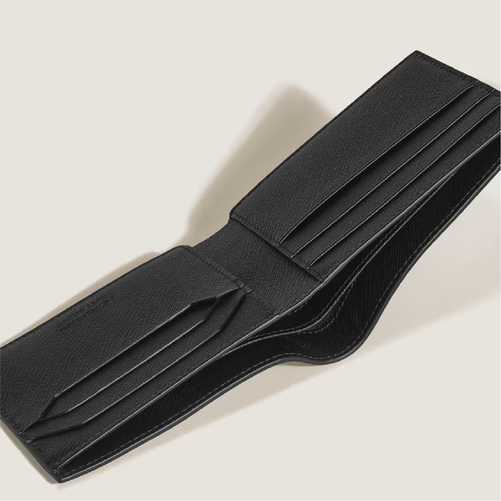Portafoglio Montblanc pelle sartoriale goffrata blu e nero MISURA UNICA