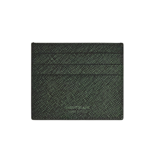 Porta carte Montblanc pelle sartoriale goffrata verde e nero MISURA UNICA
