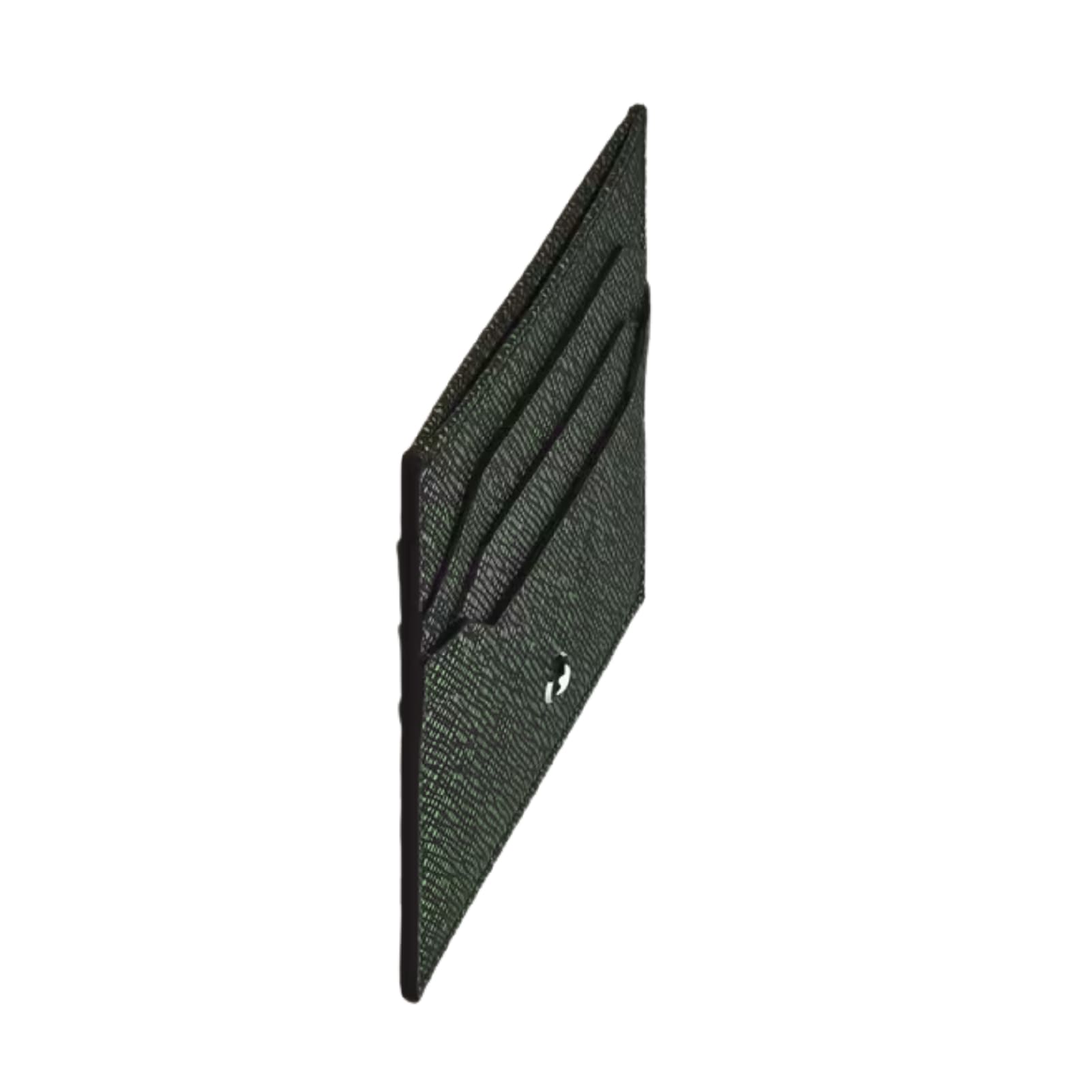 Porta carte Montblanc pelle sartoriale goffrata verde e nero MISURA UNICA