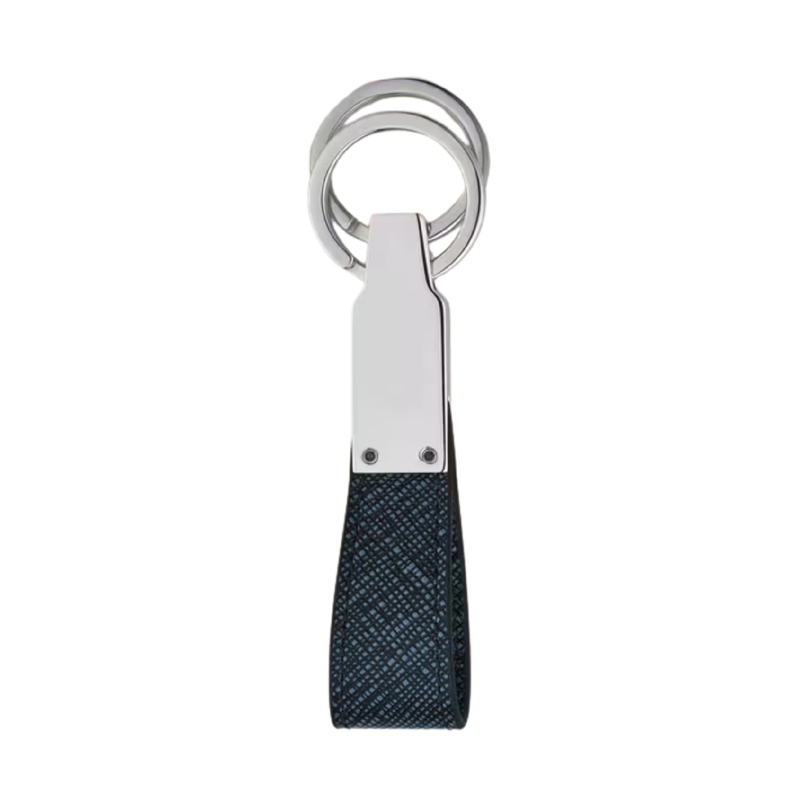 Portachiavi con anello Montblanc pelle sartoriale colore blu MISURA UNICA