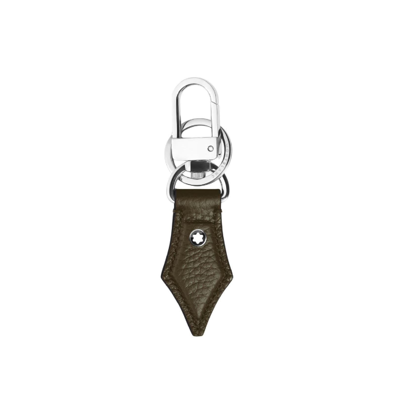 Portachiavi Montblanc in pelle color kaki a forma di pennino MISURA UNICA