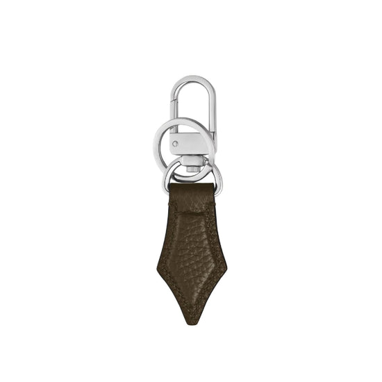 Portachiavi Montblanc in pelle color kaki a forma di pennino MISURA UNICA