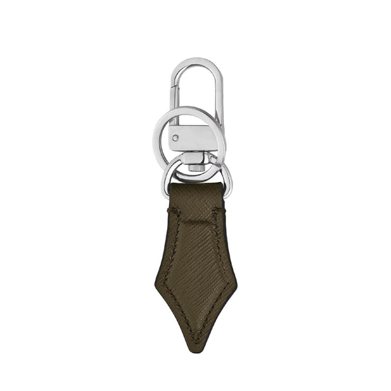 Portachiavi Montblanc in pelle sartorial forma di pennino kaki MISURA UNICA