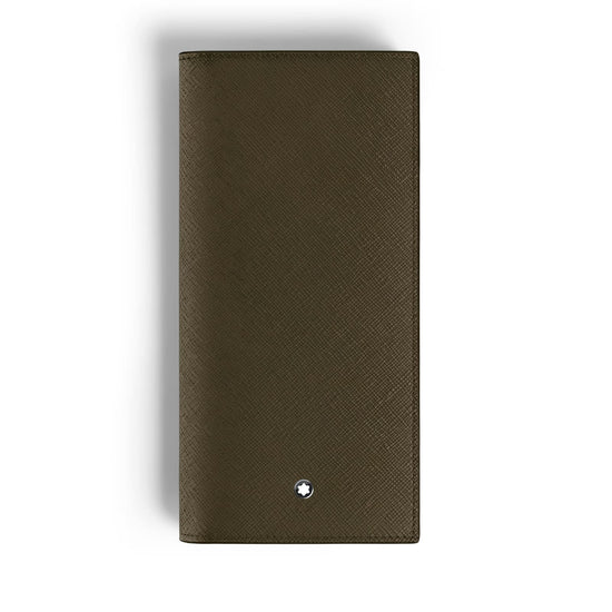 Portafoglio lungo Montblanc con 14 tasche pelle sartorial kaki MISURA UNICA