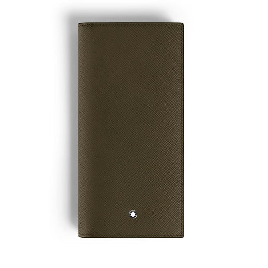Portafoglio lungo Montblanc con 14 tasche pelle sartorial kaki MISURA UNICA