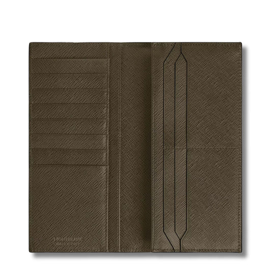 Portafoglio lungo Montblanc con 14 tasche pelle sartorial kaki MISURA UNICA