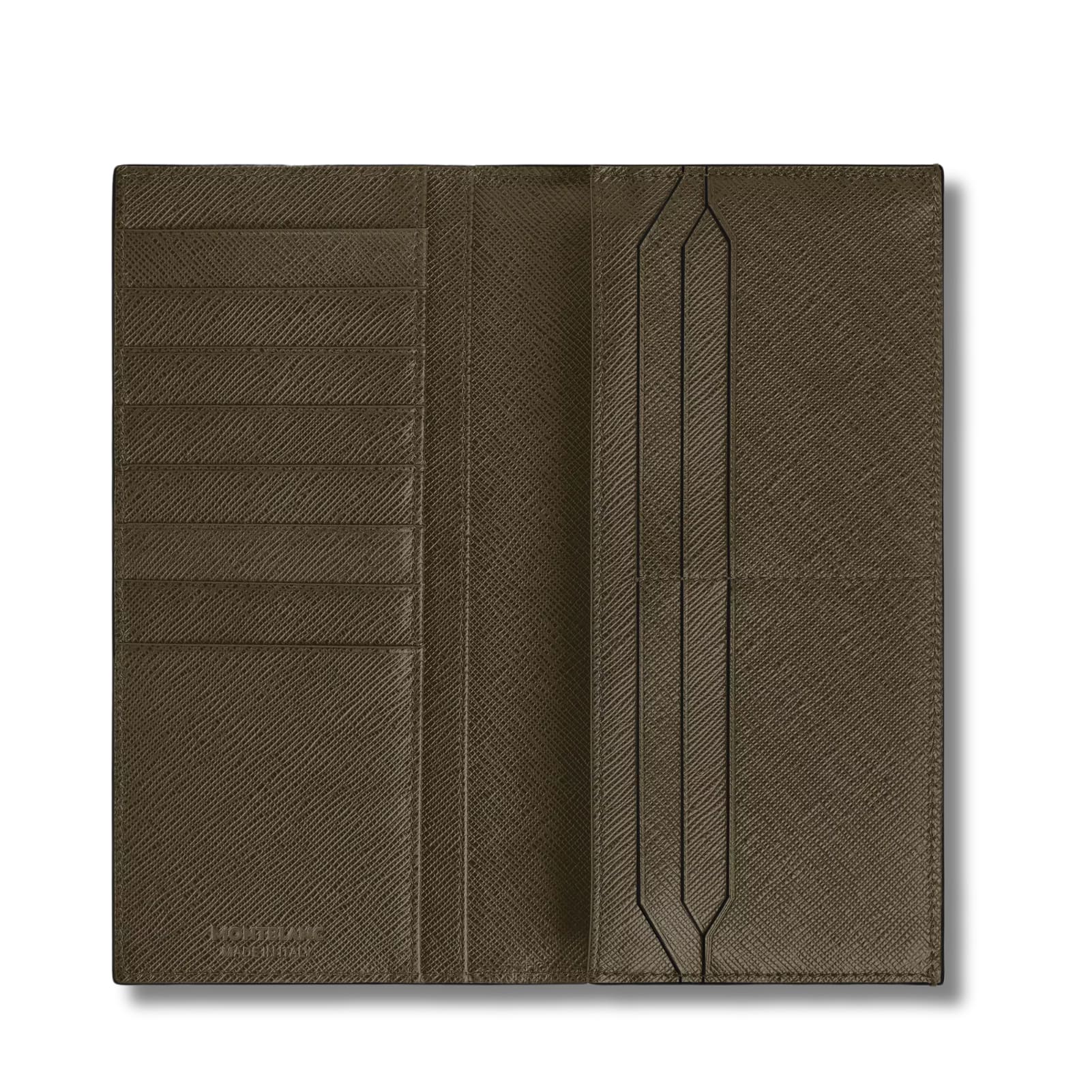 Portafoglio lungo Montblanc con 14 tasche pelle sartorial kaki MISURA UNICA