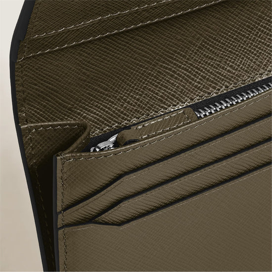 Portafoglio lungo Montblanc con 14 tasche pelle sartorial kaki MISURA UNICA