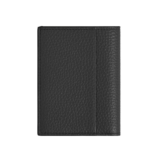 Portafoglio Montblanc Mini 4 tasche in pelle nera con grana MISURA UNICA