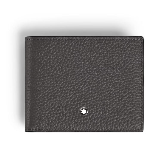 Portafoglio Montblanc in pelle con grana 6 tasche grigio MISURA UNICA
