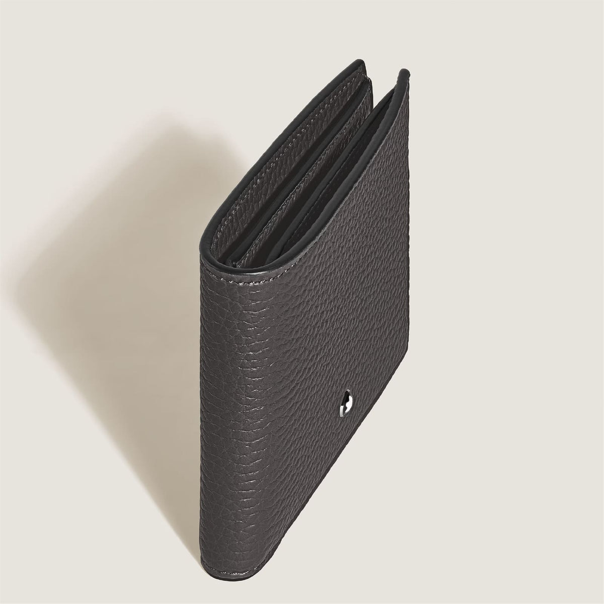 Portafoglio Montblanc in pelle con grana 6 tasche grigio MISURA UNICA