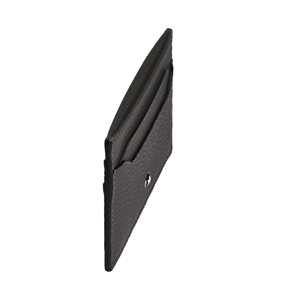 Portacarte Montblanc 5 tasche in pelle grigia con grana MISURA UNICA