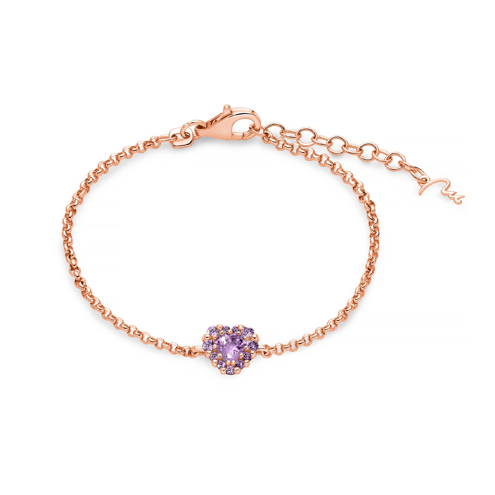Bracciale Miluna in argento 925 rosè con ametista da donna MI.BRD1000