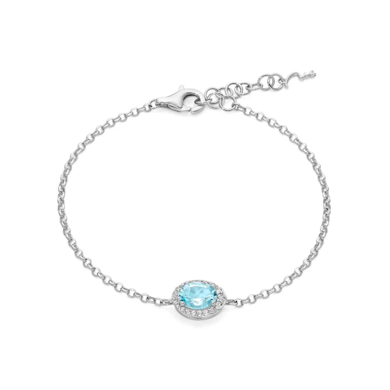 Bracciale Miluna Gemma del Cielo argento topazi ovale piccolo