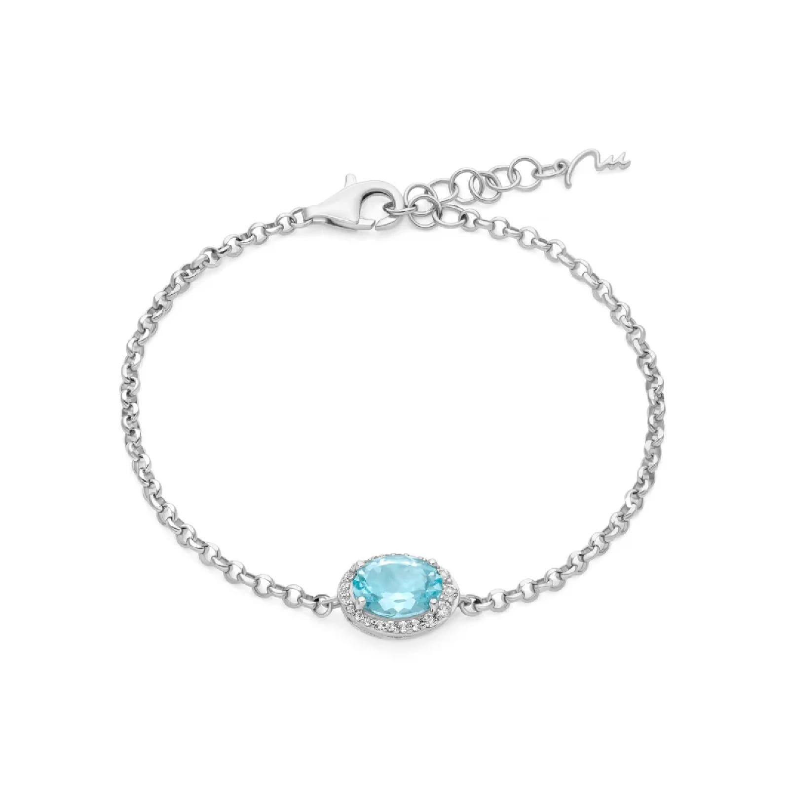 Bracciale Miluna Gemma del Cielo argento topazi ovale medio