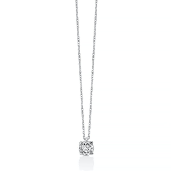Collana catena Miluna in oro bianco con 9 diamanti 0,02 ct MISURA UNICA
