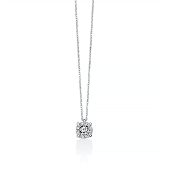 Collana catena Miluna in oro bianco con 9 diamanti 2,94 pt MISURA UNICA