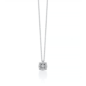 Collana catena Miluna in oro bianco con 9 diamanti 2,94 pt MISURA UNICA