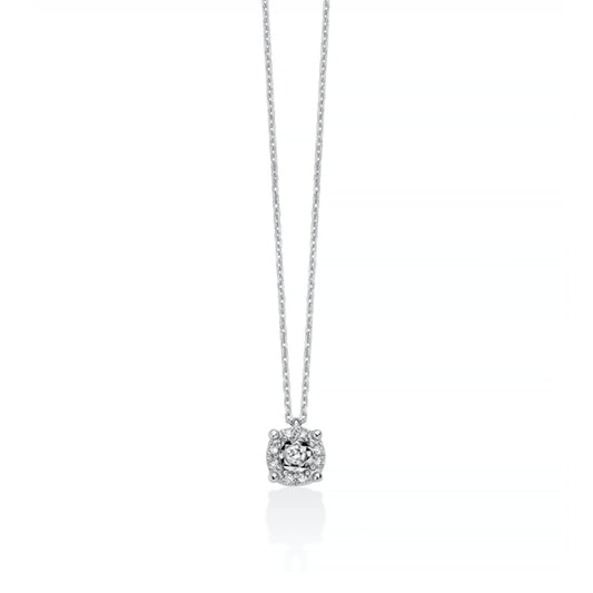 Collana catena Miluna in oro bianco con 9 diamanti 2,94 pt MISURA UNICA