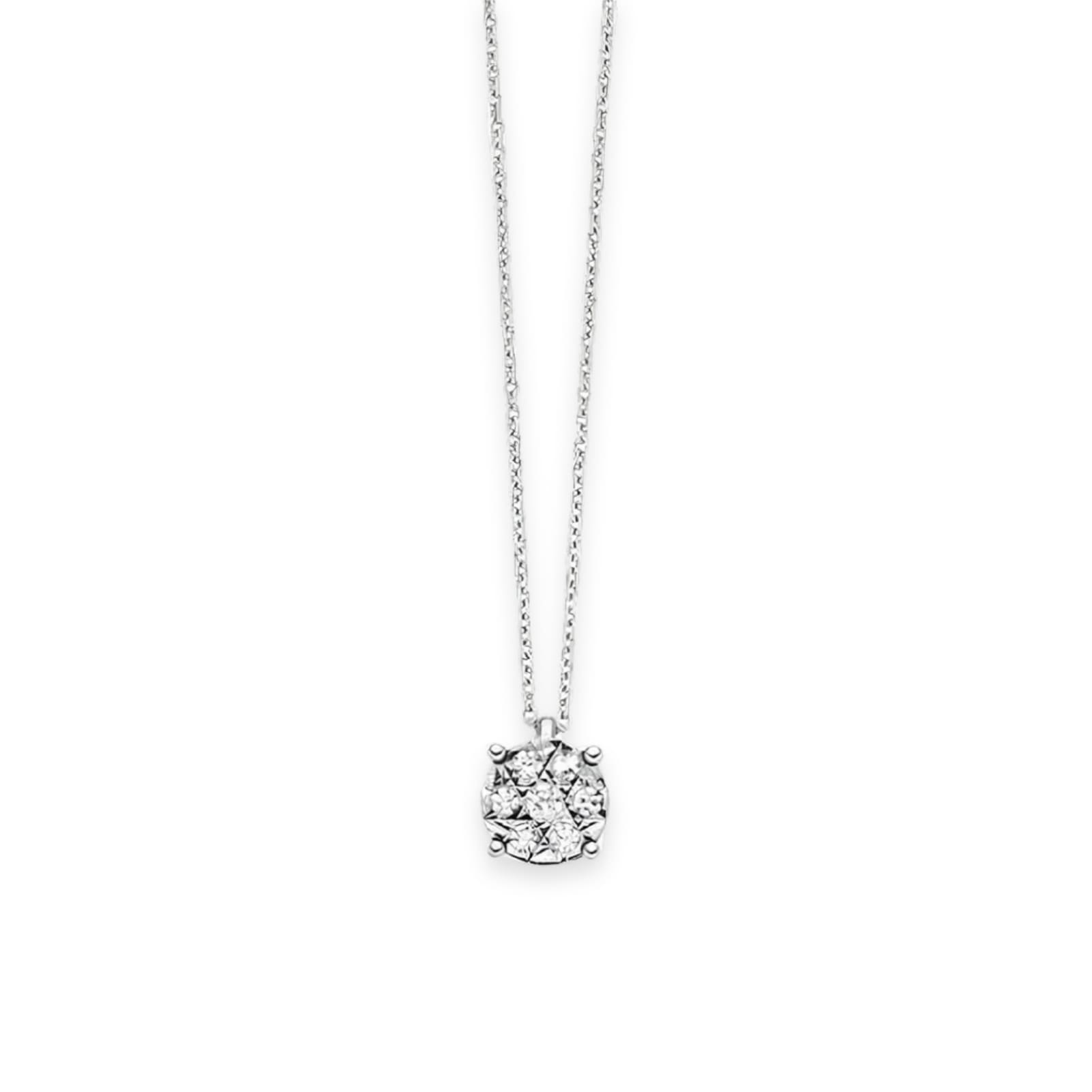Collana catena Miluna in oro bianco con 7 diamanti