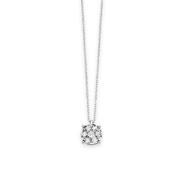 Collana catena Miluna in oro bianco con 7 diamanti MISURA UNICA