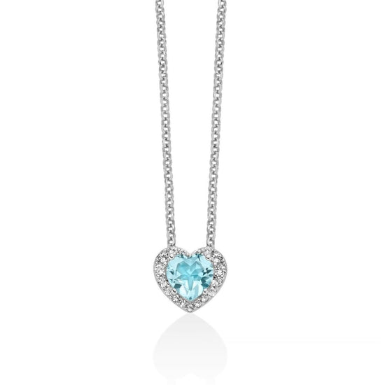 Collana Miluna Gemma del Cielo argento topazi cuore piccolo MISURA UNICA