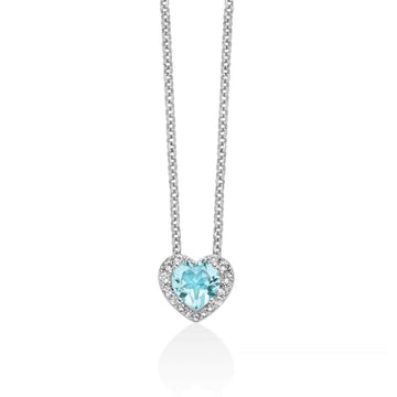 Collana Miluna Gemma del Cielo argento topazi cuore piccolo MISURA UNICA