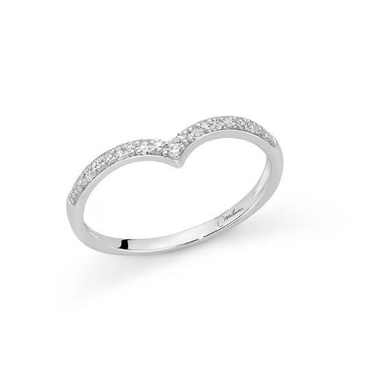 Anello veretta Miluna in oro bianco con 17 diamanti 6,46 pt SU MISURA