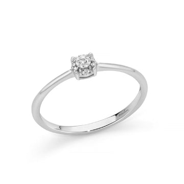 Anello Miluna in oro bianco con 9 diamanti naturali 0,02 ct SU MISURA