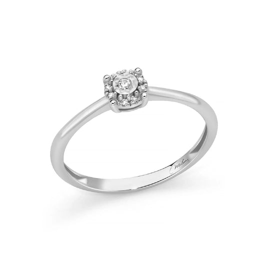 Anello Miluna in oro bianco con 9 diamanti naturali 2,94 pt SU MISURA
