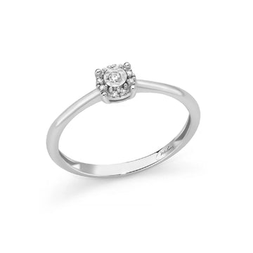 Anello Miluna in oro bianco con 9 diamanti naturali 2,94 pt SU MISURA