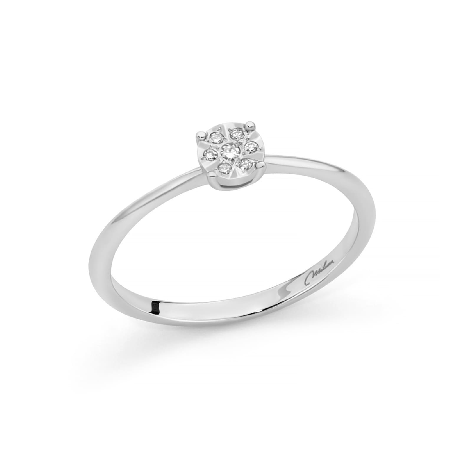 Anello Miluna in oro bianco 18kt impreziosito da 7 diamanti SU MISURA