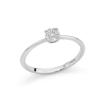 Anello Miluna in oro bianco 18kt impreziosito da 7 diamanti SU MISURA