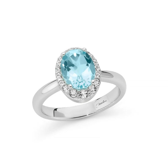 Anello Miluna Gemma del Cielo argento topazi ovale 14