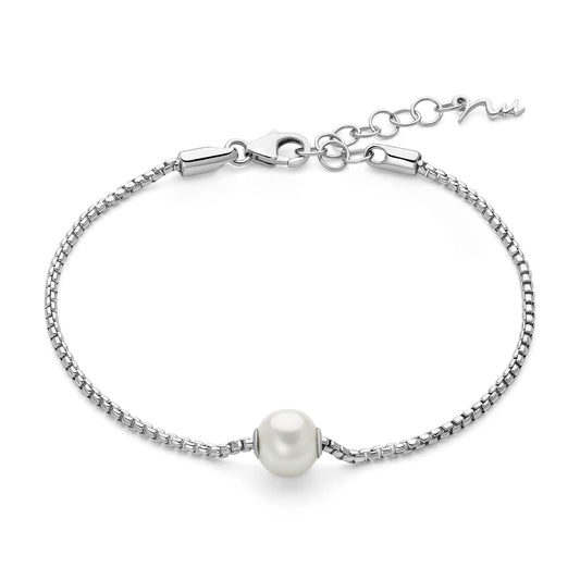 Bracciale Miluna Miss Italia in argento con perla 7,5/8 mm Regolabile 16,5-19,5 cm
