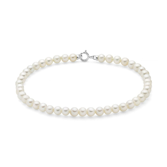Bracciale di perle Miluna in oro bianco e perle da 4,5-5 mm 17 cm
