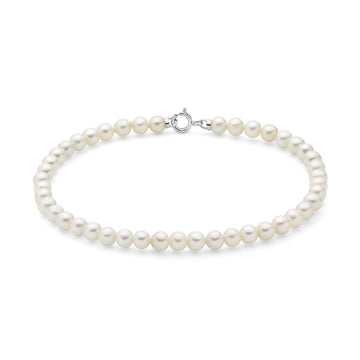 Bracciale di perle Miluna in oro bianco e perle da 4,5-5 mm 17 cm