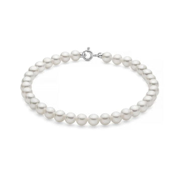 Bracciale di perle Miluna oro bianco perle da 5-5,5 mm 17 cm