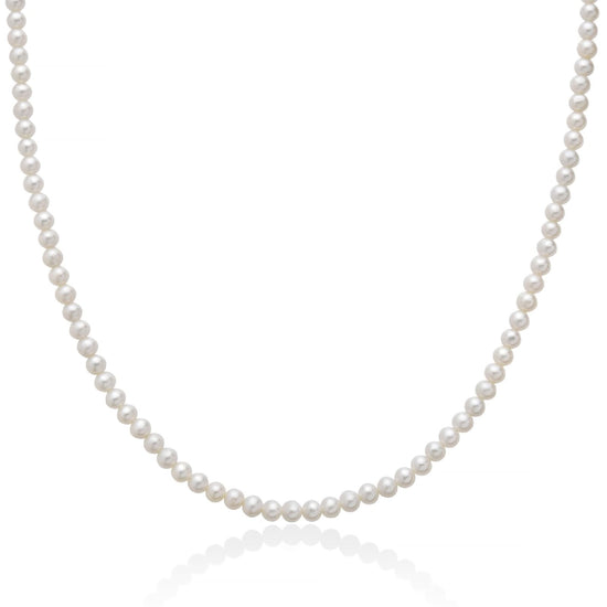 Collana girocollo Miluna in oro bianco e perle 4-4,5 mm MISURA UNICA