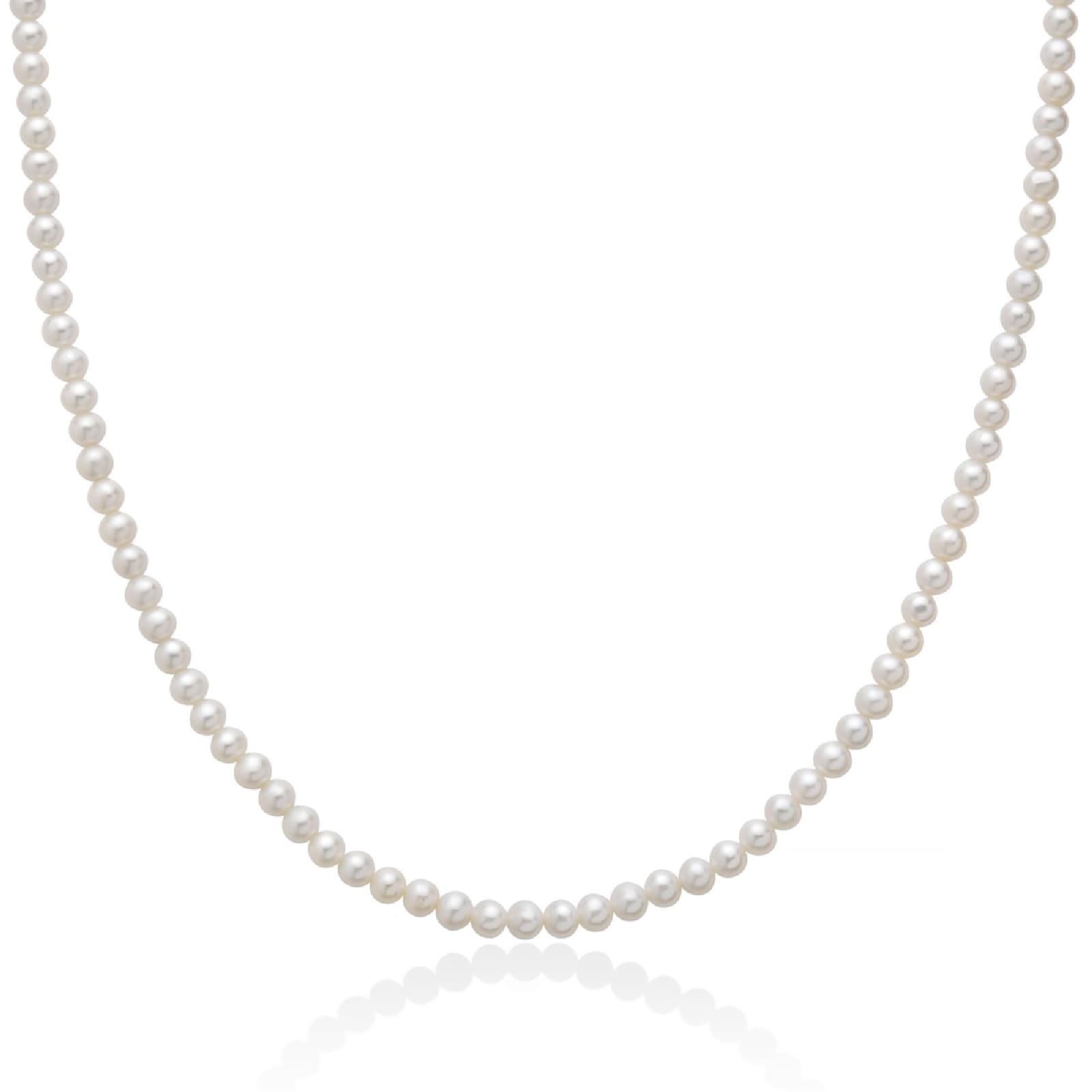Collana girocollo Miluna in oro bianco e perle 4-4,5 mm MISURA UNICA