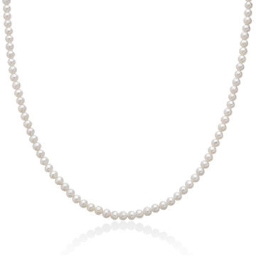 Collana girocollo Miluna in oro bianco e perle 4-4,5 mm MISURA UNICA