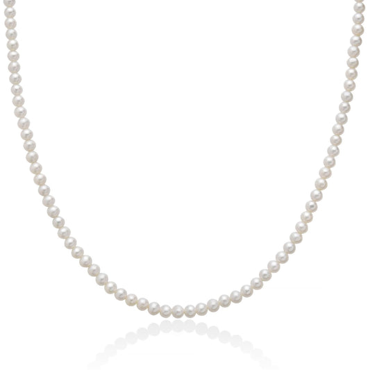 Collana girocollo Miluna in oro bianco e perle 4-4,5 mm MISURA UNICA