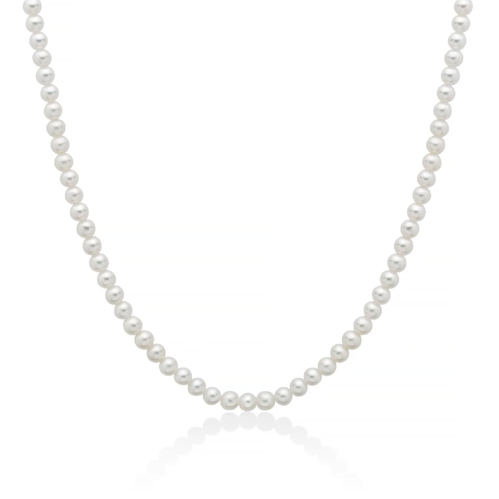 Collana girocollo Miluna in oro bianco e perle 4-4,5 mm MISURA UNICA