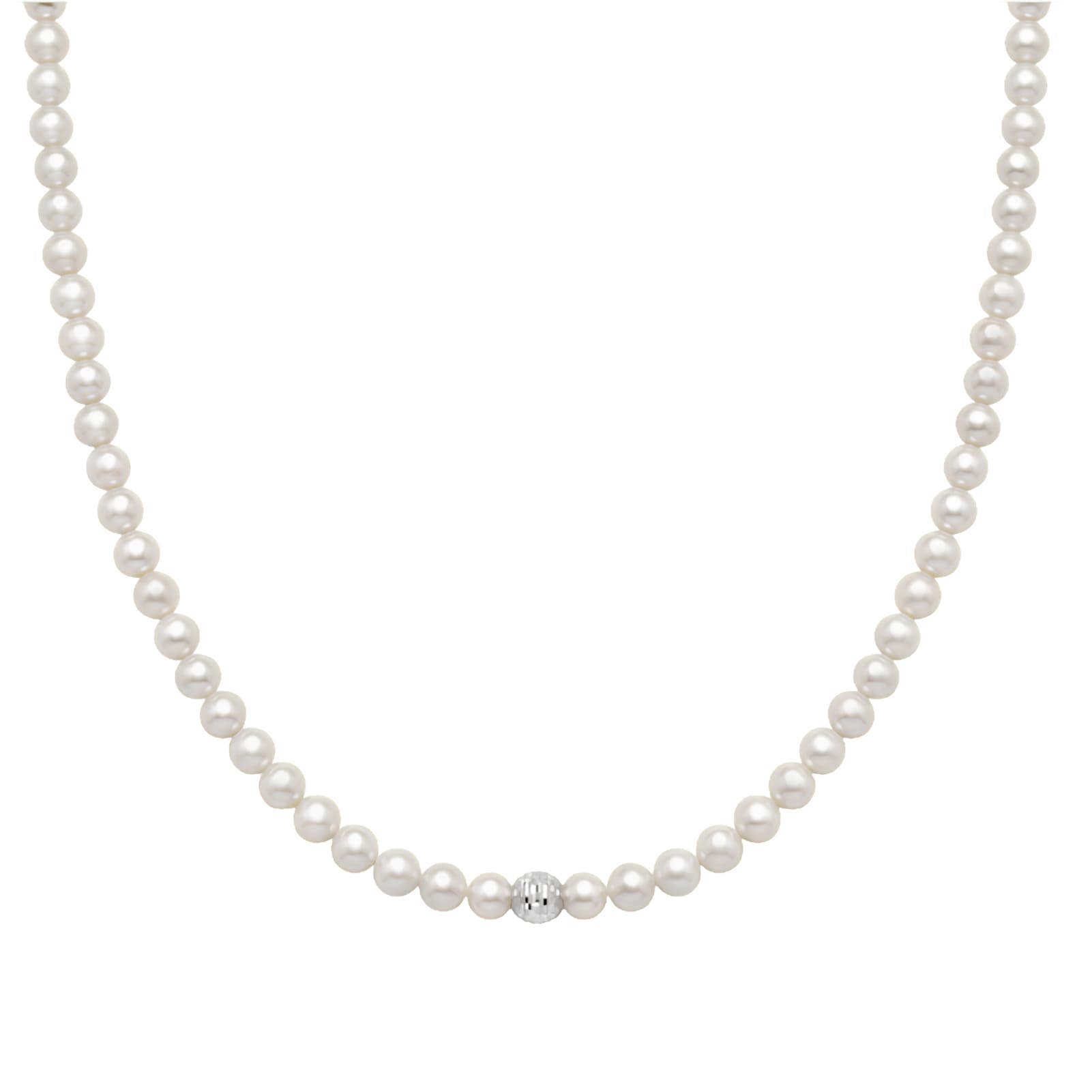Collana girocollo Miluna in oro bianco e perle vere MISURA UNICA