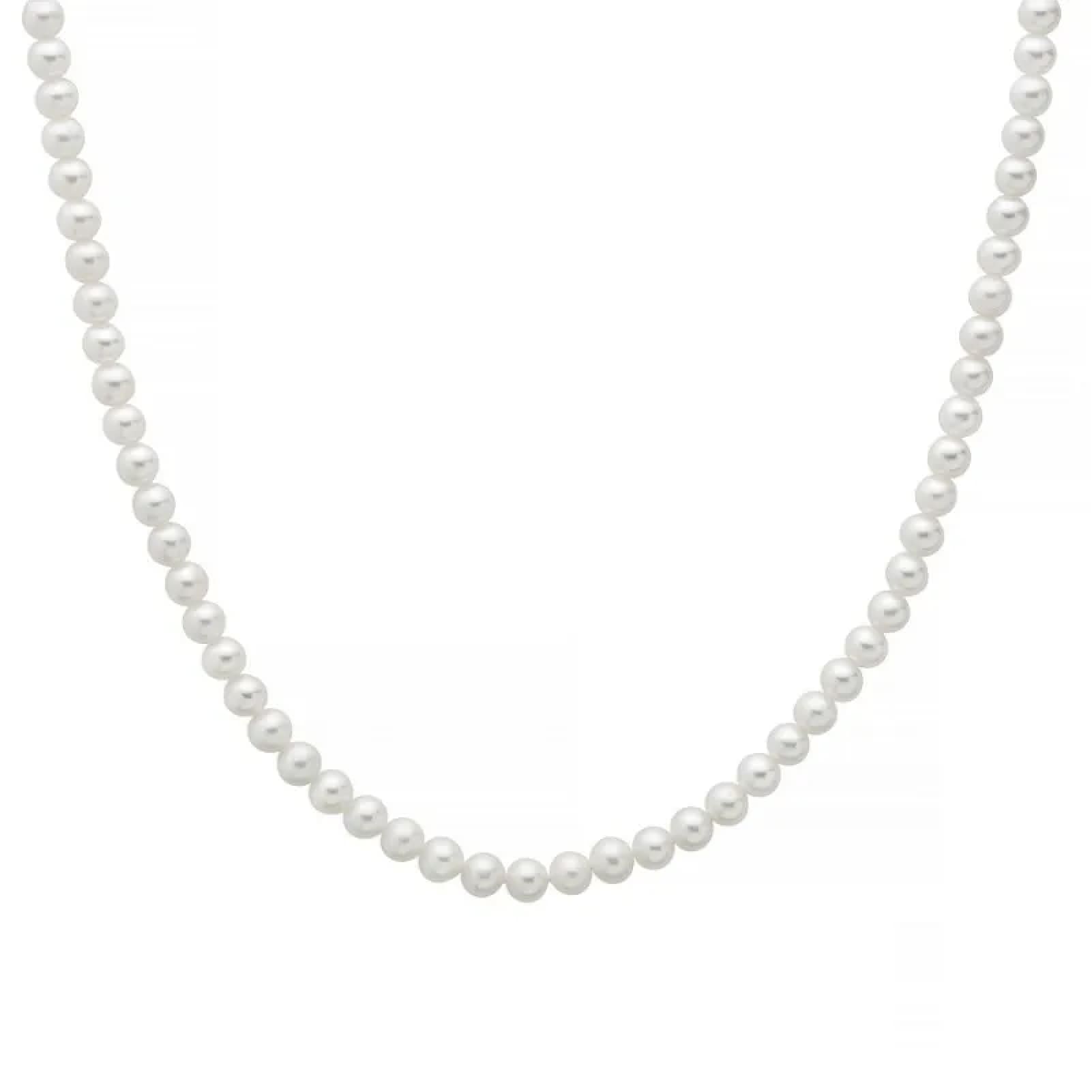 Collana girocollo Miluna in oro bianco e perle 5-5,5 mm